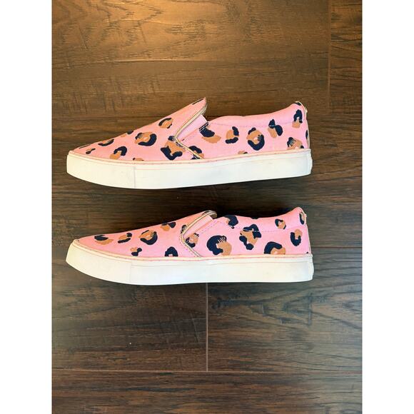 Lilly Pulitzer Julie Seeing Spots Pink Blossom Leopard Canvas Slip On Size 7 - Picture 4 of 5